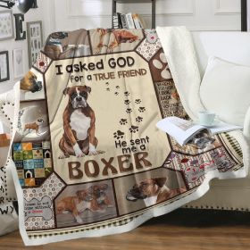 Boxer Dog Blanket Cute Puppy Throw Blanket Super Soft Sherpa Throw Lightweight Fluffy Plush Fuzzy Bed Blanket for Cute Pet