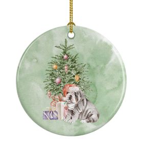 Bulldog, English Bulldog Puppy #2 Christmas Presents and Tree Ceramic Ornament Christmas Tree Hanging Decorations for Home Christmas Holiday, Par
