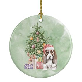 Basset Hound Puppy #2 Christmas Presents and Tree Ceramic Ornament Christmas Tree Hanging Decorations for Home Christmas Holiday, Party, Gift, 3