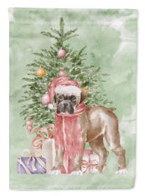 Boxer Puppy Christmas Presents and Tree Garden Flag Mailbox Flag Decorative Yard Flag Banner Outside Patio Artwork Yard Flower Beds, Garden Size