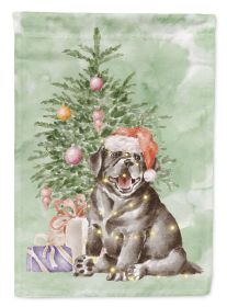 Labrador Retriever Black Puppy Christmas Presents and Tree Garden Flag Mailbox Flag Decorative Yard Flag Banner Outside Patio Artwork Yard Flower