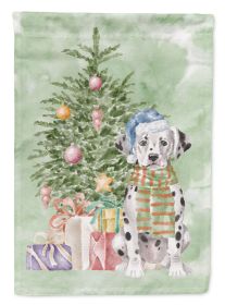 Dalmatian Puppy Christmas Presents and Tree Garden Flag Mailbox Flag Decorative Yard Flag Banner Outside Patio Artwork Yard Flower Beds, Garden S