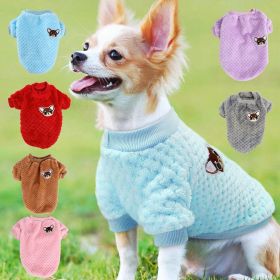 Pet Dog Clothes flannel Dog Winter clothe Puppy (Color: purple, size: M)