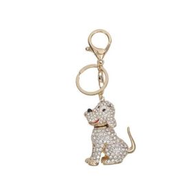 Sparkling Puppy Keychain (Color: GDCL/GOLD CLEAR, size: Os)